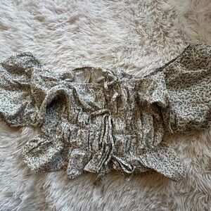 Etcetera Size L Off The Shoulder White Floral Blouse